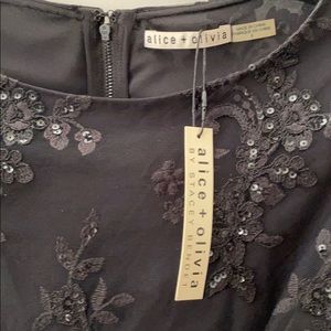 Rare NWT Vintage Alice & Olivia Black Sequin top